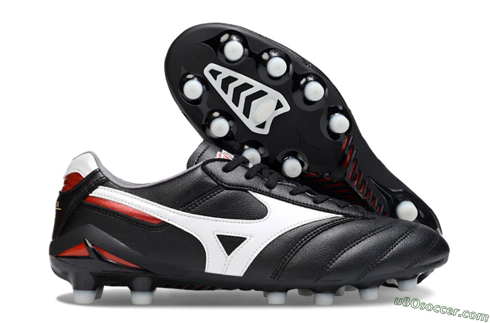 Mizuno Morelia 2 FG Firm Ground Soccer Cleats - Black/White/Red 1