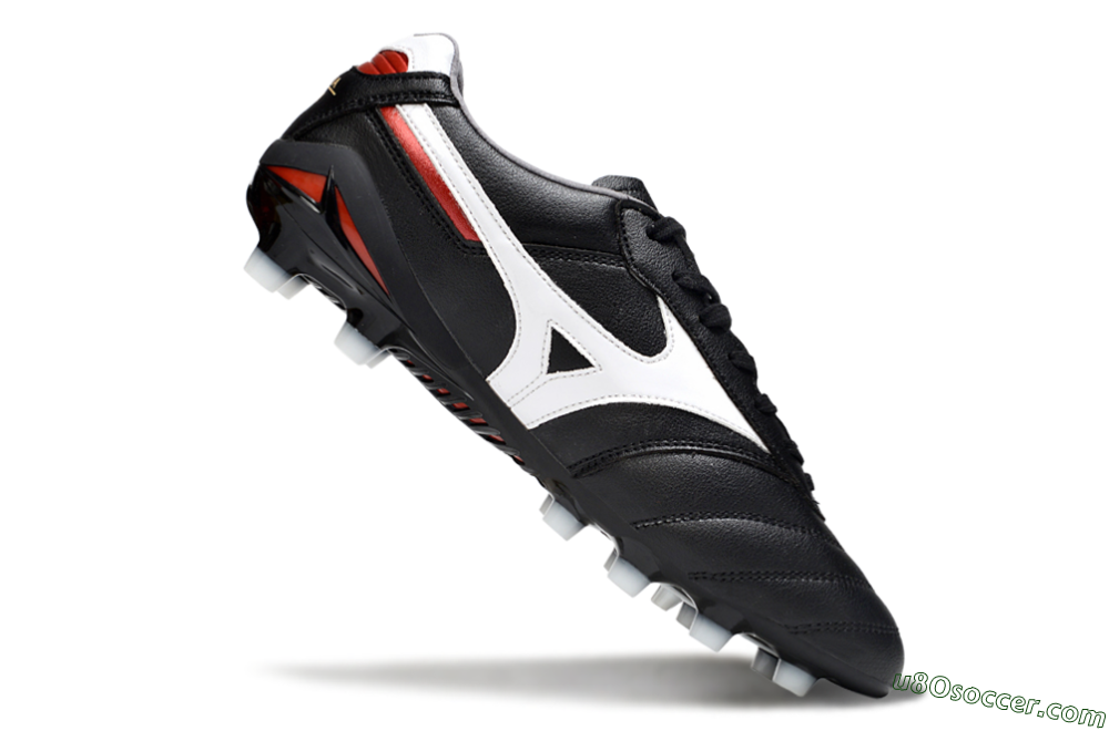 Mizuno Morelia 2 FG Firm Ground Soccer Cleats - Black/White/Red 4