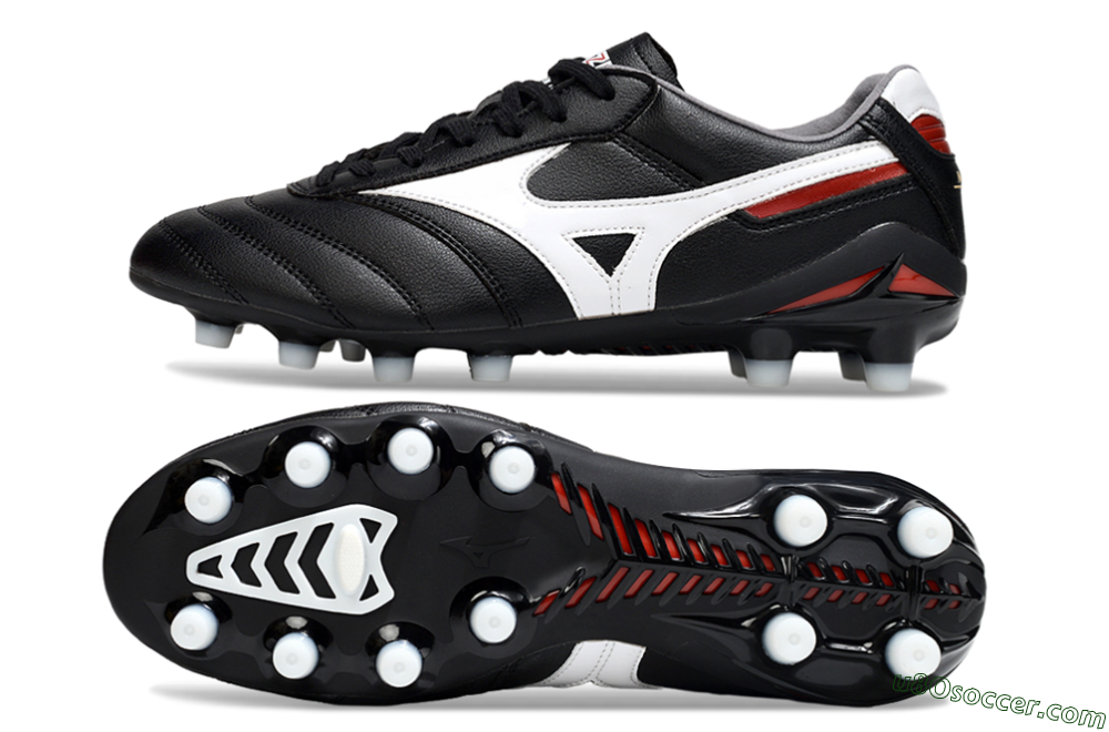 Mizuno Morelia 2 FG Firm Ground Soccer Cleats - Black/White/Red 0