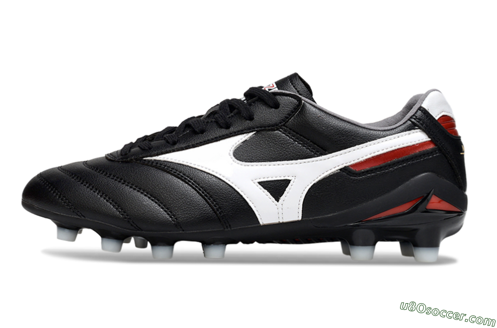 Mizuno Morelia 2 FG Firm Ground Soccer Cleats - Black/White/Red 2