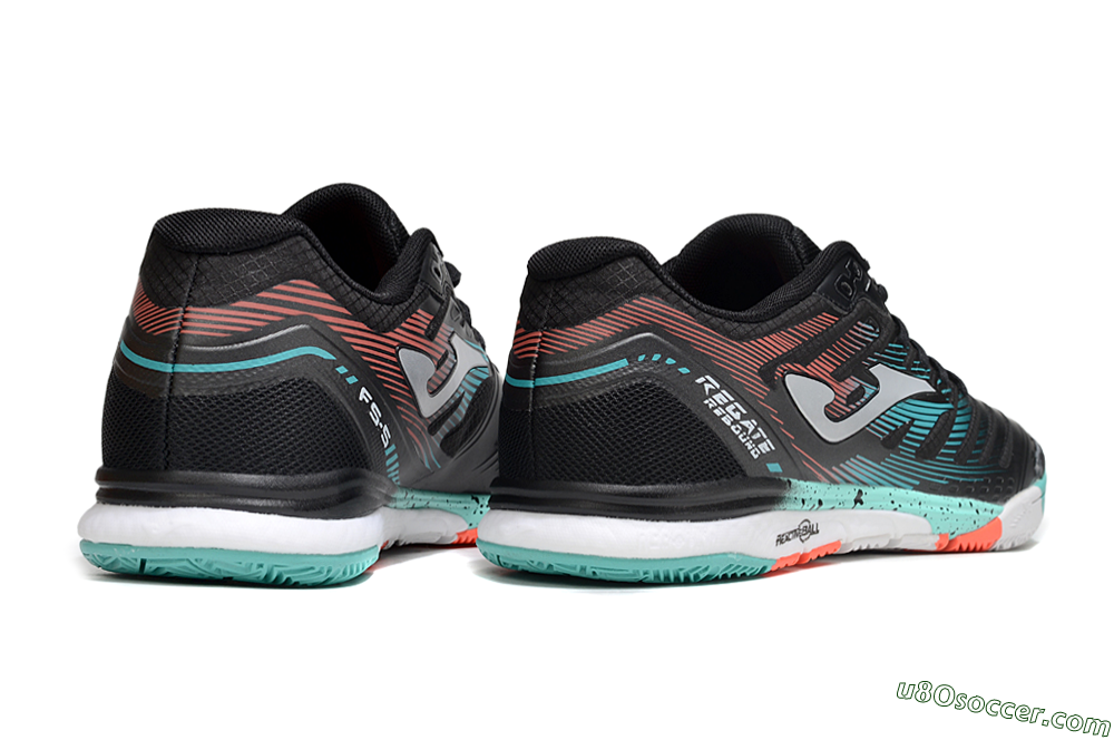 Joma Top Flex IC Indoor & Futsal Soccer Shoes - Black/Jade/Red 6