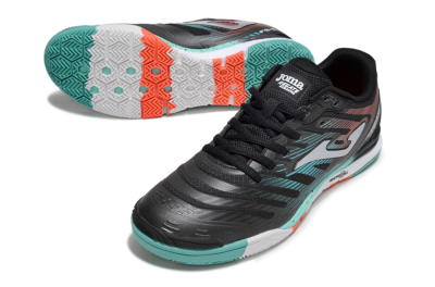 Joma Top Flex IC Indoor & Futsal Soccer Shoes - Black/Jade/Red