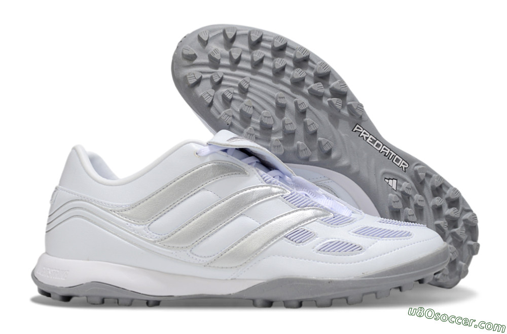 Adidas Predator 25 Elite Foldover Tongue TF Artificial Turf Soccer Shoes - Beige/White/Silver 1