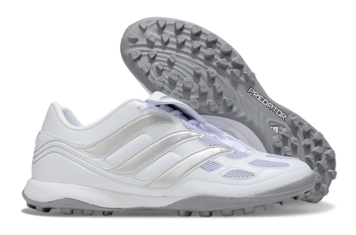 Adidas Predator 25 Elite Foldover Tongue TF Artificial Turf Soccer Shoes - Beige/White/Silver