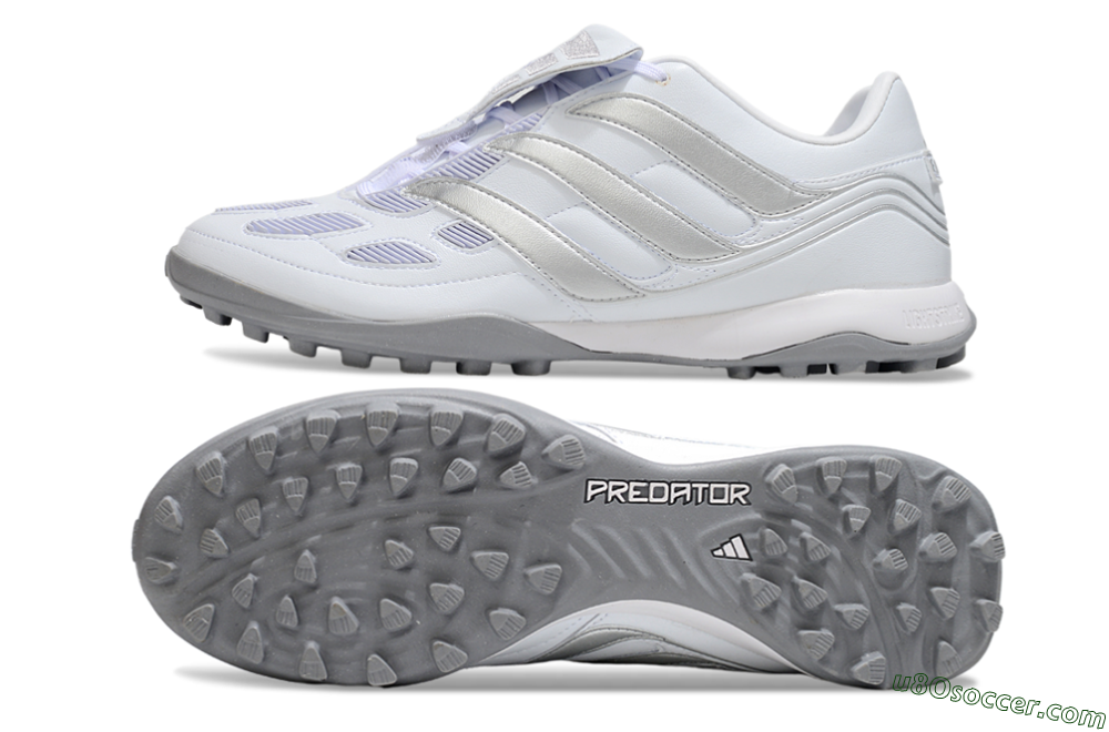 Adidas Predator 25 Elite Foldover Tongue TF Artificial Turf Soccer Shoes - Beige/White/Silver 0