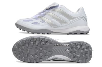 Adidas Predator 25 Elite Foldover Tongue TF Artificial Turf Soccer Shoes - Beige/White/Silver