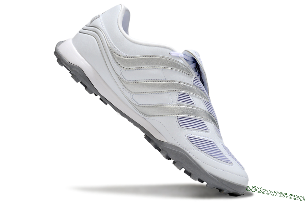 Adidas Predator 25 Elite Foldover Tongue TF Artificial Turf Soccer Shoes - Beige/White/Silver 4