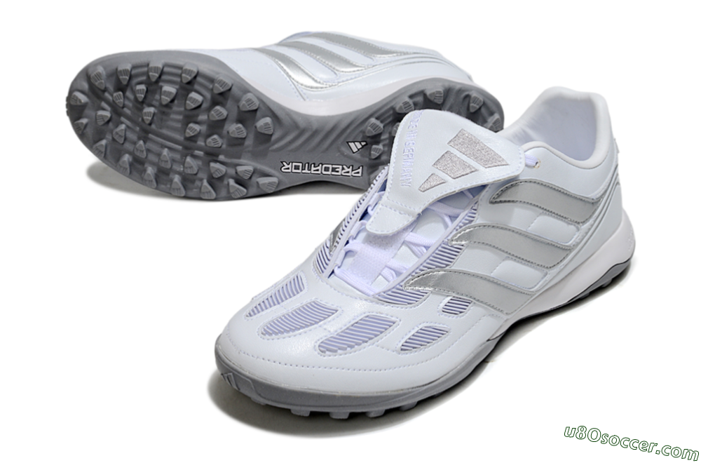 Adidas Predator 25 Elite Foldover Tongue TF Artificial Turf Soccer Shoes - Beige/White/Silver 3