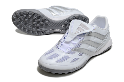 Adidas Predator 25 Elite Foldover Tongue TF Artificial Turf Soccer Shoes - Beige/White/Silver