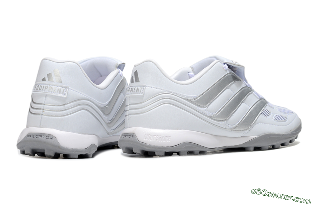Adidas Predator 25 Elite Foldover Tongue TF Artificial Turf Soccer Shoes - Beige/White/Silver 6