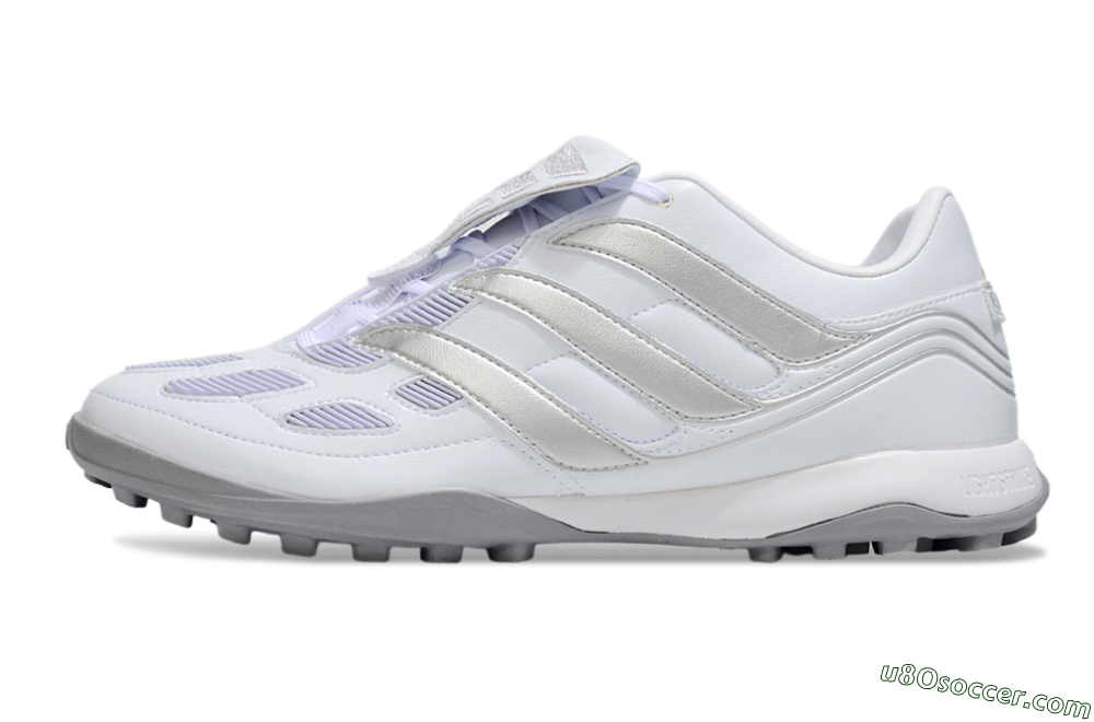 Adidas Predator 25 Elite Foldover Tongue TF Artificial Turf Soccer Shoes - Beige/White/Silver 2