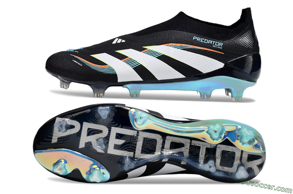 Adidas Predator 25 Elite Laceless FG Firm Ground Soccer Cleats - Black/White/Jade 0