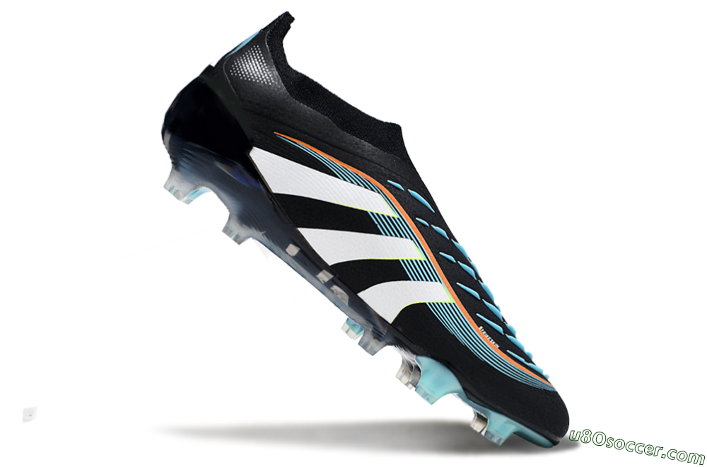 Adidas Predator 25 Elite Laceless FG Firm Ground Soccer Cleats - Black/White/Jade 4