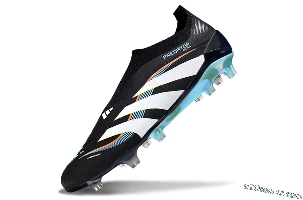 Adidas Predator 25 Elite Laceless FG Firm Ground Soccer Cleats - Black/White/Jade 5