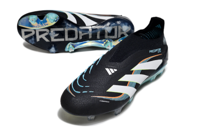 Adidas Predator 25 Elite Laceless FG Firm Ground Soccer Cleats - Black/White/Jade