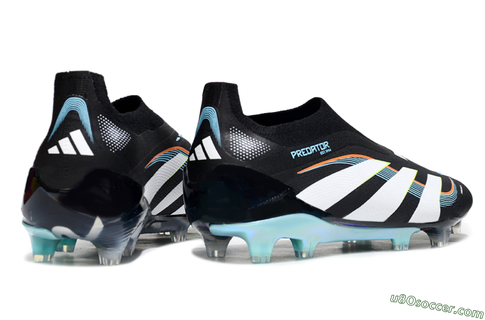 Adidas Predator 25 Elite Laceless FG Firm Ground Soccer Cleats - Black/White/Jade 6