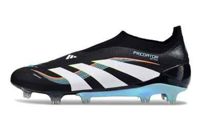 Adidas Predator 25 Elite Laceless FG Firm Ground Soccer Cleats - Black/White/Jade