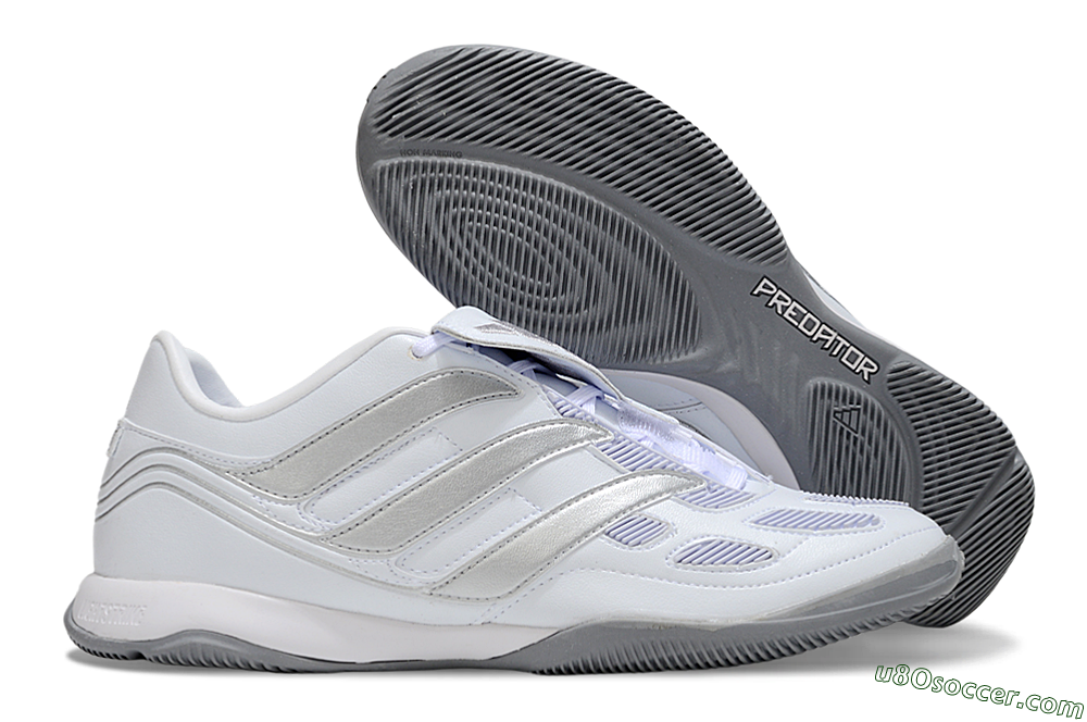 Adidas Predator 25 Elite Foldover Tongue IC Indoor & Futsal Soccer Shoes - Beige/White/Silver 1