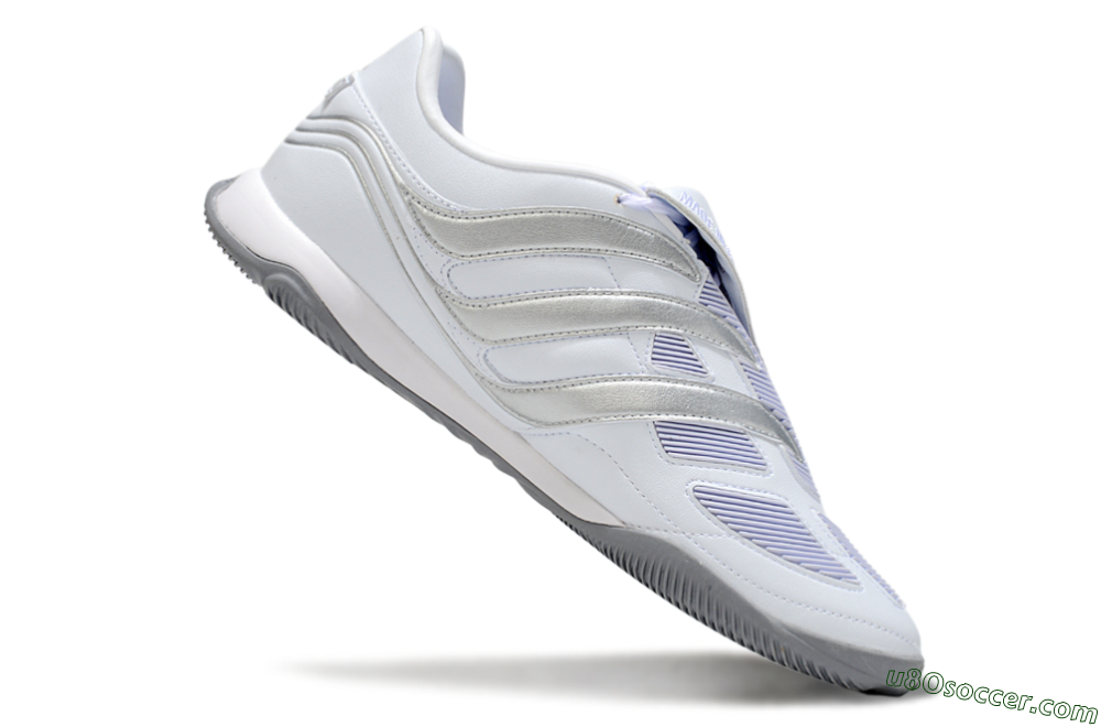 Adidas Predator 25 Elite Foldover Tongue IC Indoor & Futsal Soccer Shoes - Beige/White/Silver 4
