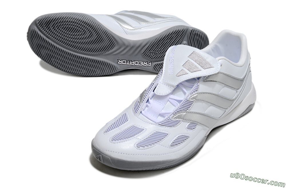 Adidas Predator 25 Elite Foldover Tongue IC Indoor & Futsal Soccer Shoes - Beige/White/Silver 3
