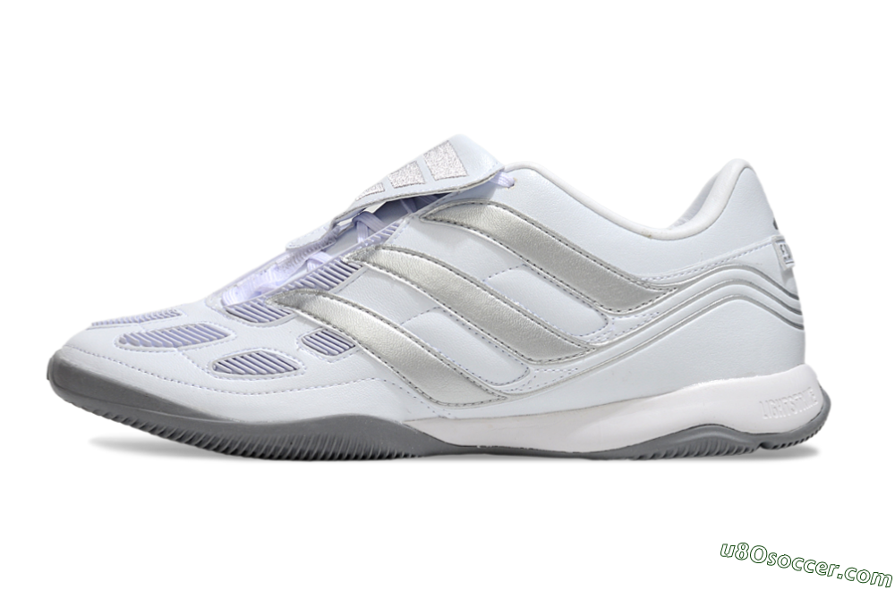 Adidas Predator 25 Elite Foldover Tongue IC Indoor & Futsal Soccer Shoes - Beige/White/Silver 2