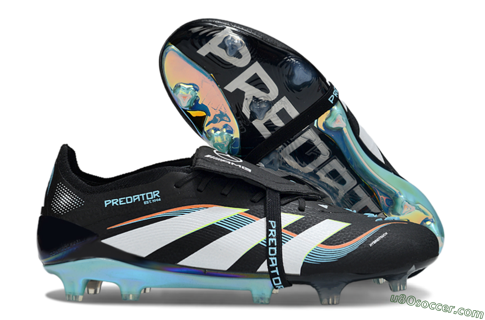 Adidas Predator 25 Elite Foldover Tongue FG Firm Ground Soccer Cleats - Black/White/Jade 1