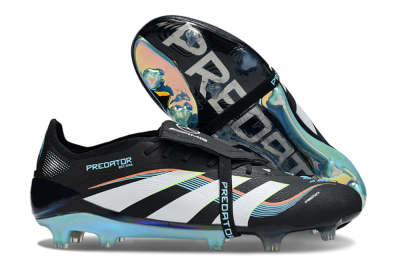 Adidas Predator 25 Elite Foldover Tongue FG Firm Ground Soccer Cleats - Black/White/Jade