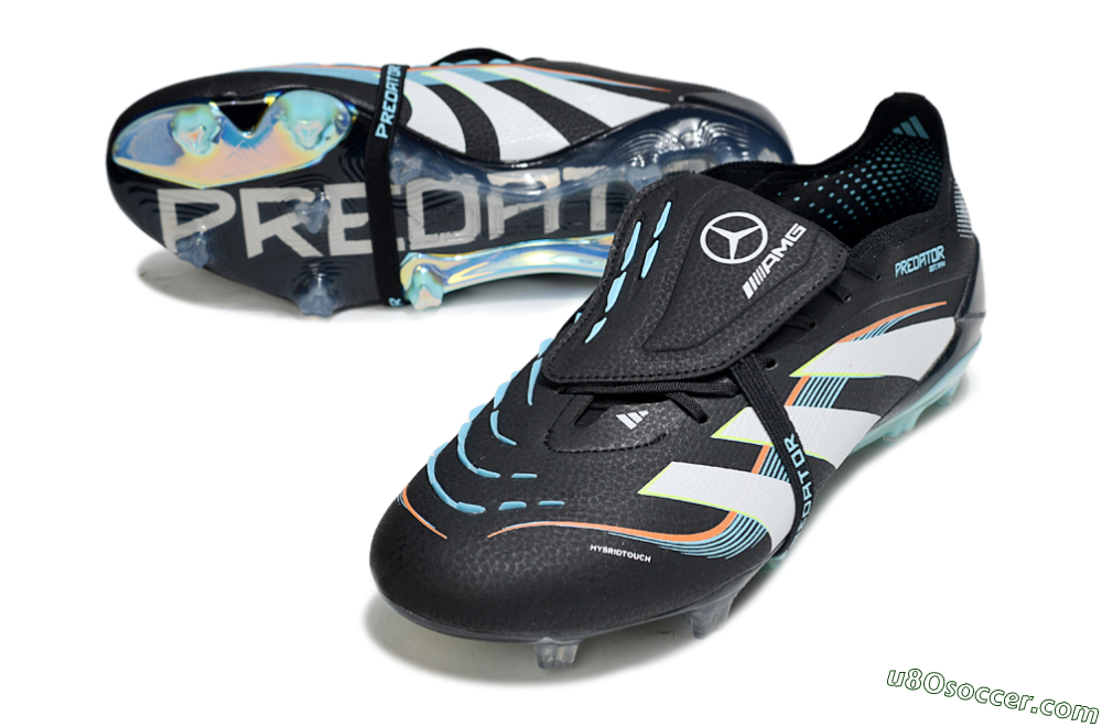Adidas Predator 25 Elite Foldover Tongue FG Firm Ground Soccer Cleats - Black/White/Jade 3