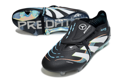 Adidas Predator 25 Elite Foldover Tongue FG Firm Ground Soccer Cleats - Black/White/Jade