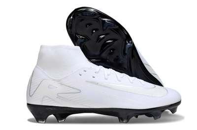 Nike Air Zoom Mercurial Superfly 10 Academy FG Firm Ground Soccer Cleats - White/Silver/Black