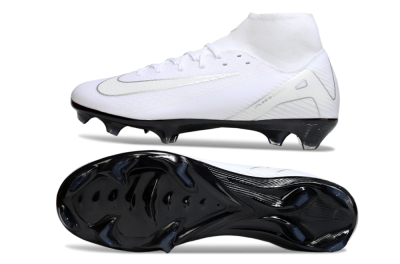 Nike Air Zoom Mercurial Superfly 10 Academy FG Firm Ground Soccer Cleats - White/Silver/Black
