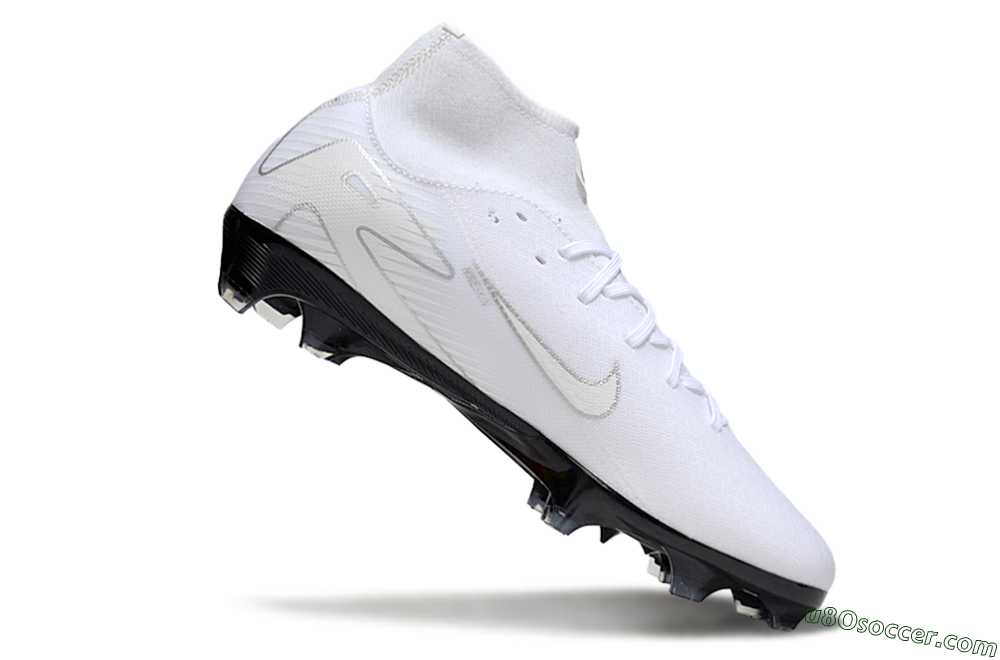 Nike Air Zoom Mercurial Superfly 10 Academy FG Firm Ground Soccer Cleats - White/Silver/Black 4