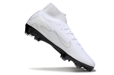 Nike Air Zoom Mercurial Superfly 10 Academy FG Firm Ground Soccer Cleats - White/Silver/Black