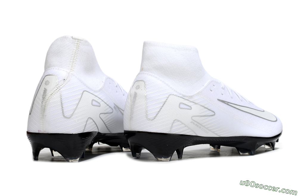 Nike Air Zoom Mercurial Superfly 10 Academy FG Firm Ground Soccer Cleats - White/Silver/Black 6