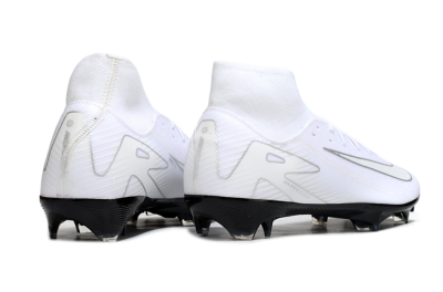 Nike Air Zoom Mercurial Superfly 10 Academy FG Firm Ground Soccer Cleats - White/Silver/Black