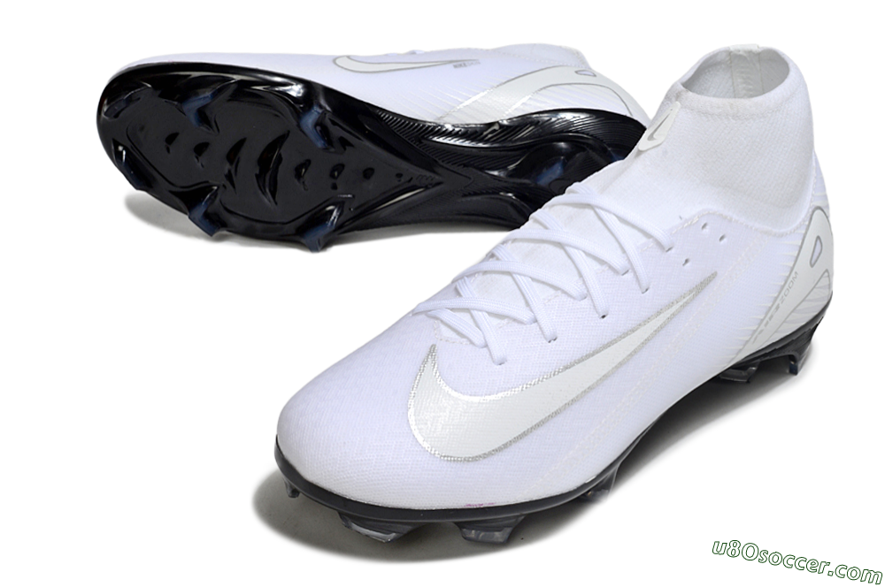 Nike Air Zoom Mercurial Superfly 10 Academy FG Firm Ground Soccer Cleats - White/Silver/Black 3