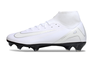 Nike Air Zoom Mercurial Superfly 10 Academy FG Firm Ground Soccer Cleats - White/Silver/Black