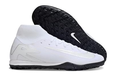 Nike Air Zoom Mercurial Superfly 10 Academy TF Artificial Turf Soccer Shoes - White/Silver/Black