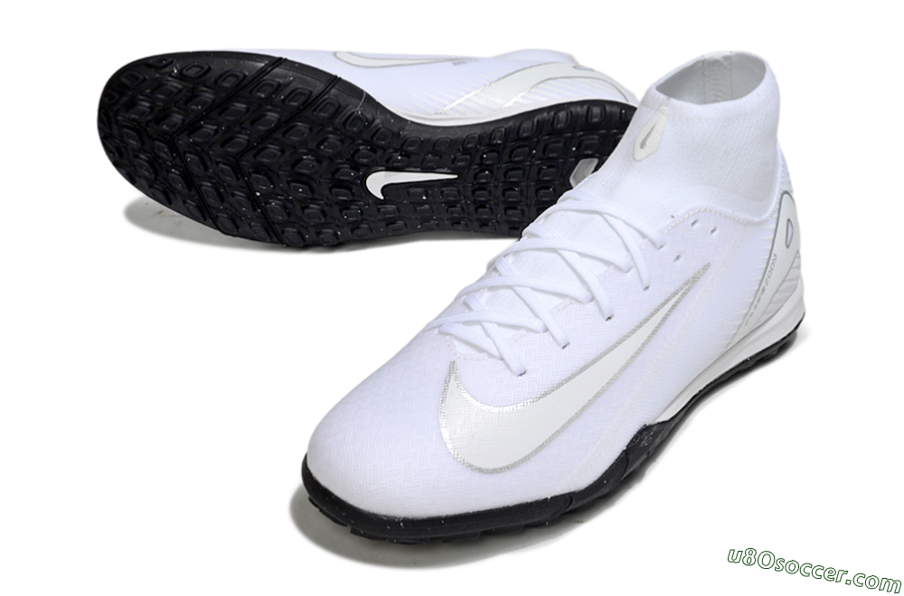 Nike Air Zoom Mercurial Superfly 10 Academy TF Artificial Turf Soccer Shoes - White/Silver/Black 3