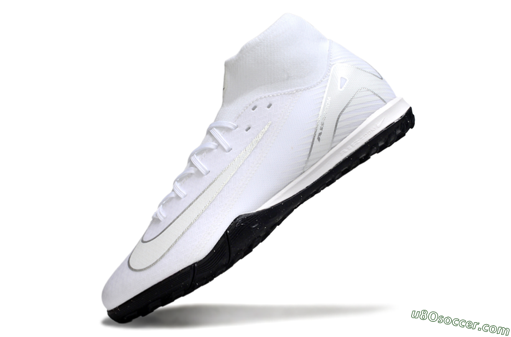 Nike Air Zoom Mercurial Superfly 10 Academy TF Artificial Turf Soccer Shoes - White/Silver/Black 5