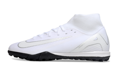 Nike Air Zoom Mercurial Superfly 10 Academy TF Artificial Turf Soccer Shoes - White/Silver/Black