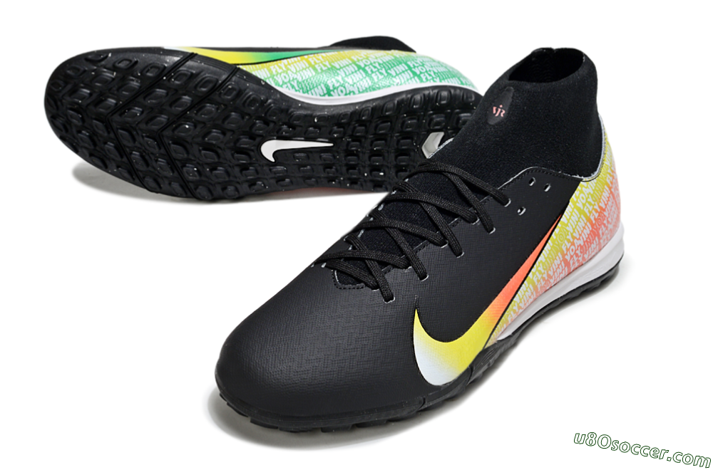 Nike Air Zoom Mercurial Superfly 10 Academy TF Artificial Turf Soccer Shoes - Black/Yellow/Red 3