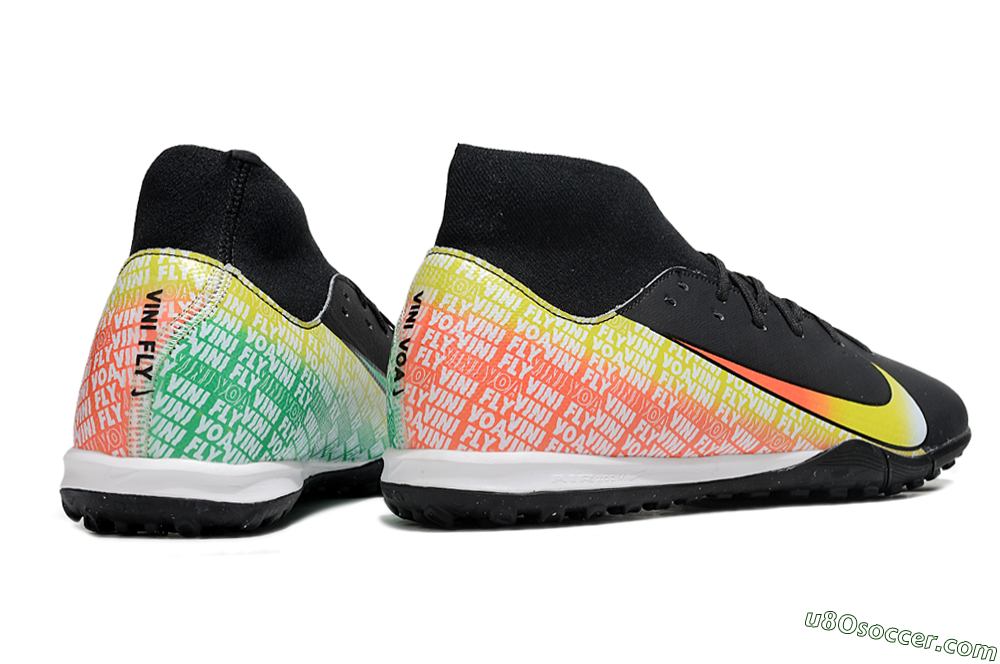 Nike Air Zoom Mercurial Superfly 10 Academy TF Artificial Turf Soccer Shoes - Black/Yellow/Red 6