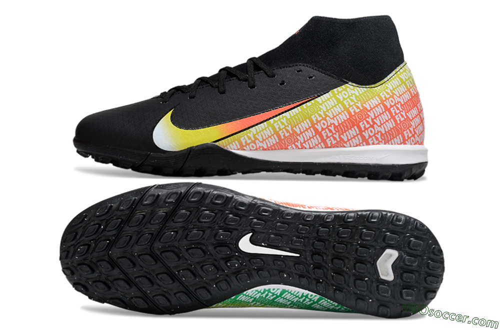 Nike Air Zoom Mercurial Superfly 10 Academy TF Artificial Turf Soccer Shoes - Black/Yellow/Red 0