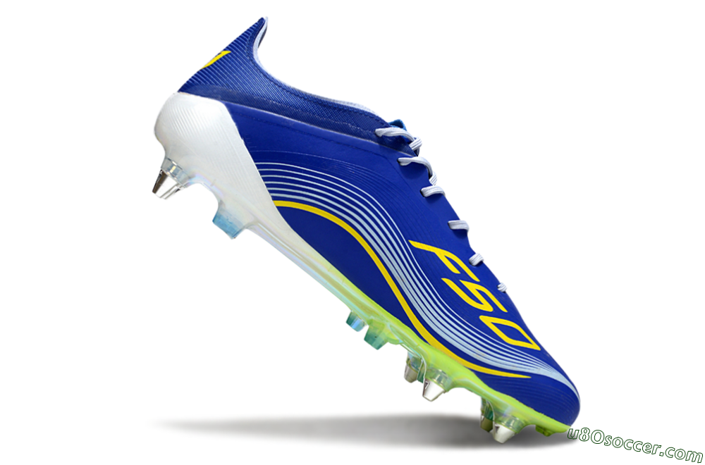 Messi x Adidas F50 Elite SG Soft Ground Soccer Cleats - Blue/Yellow/White 4