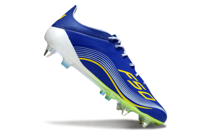 Messi x Adidas F50 Elite SG Soft Ground Soccer Cleats - Blue/Yellow/White
