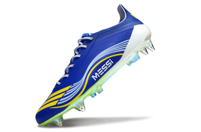 Messi x Adidas F50 Elite SG Soft Ground Soccer Cleats - Blue/Yellow/White
