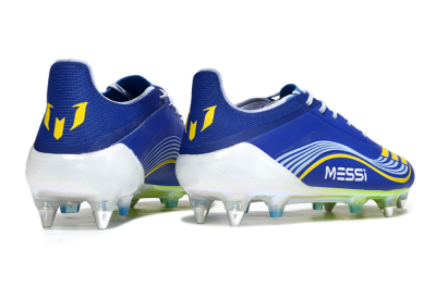 Messi x Adidas F50 Elite SG Soft Ground Soccer Cleats - Blue/Yellow/White