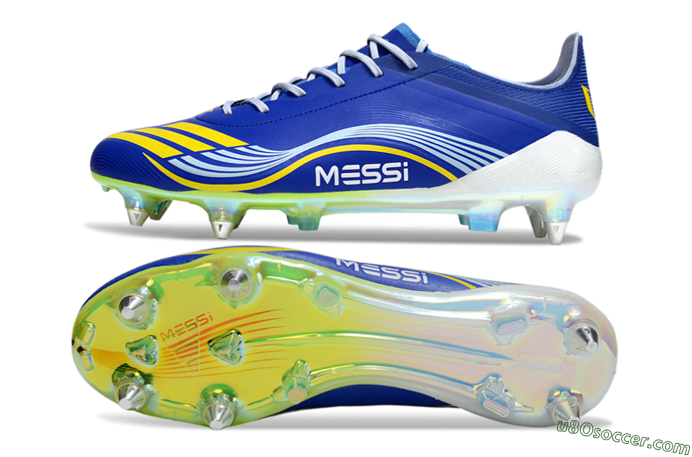 Messi x Adidas F50 Elite SG Soft Ground Soccer Cleats - Blue/Yellow/White 0