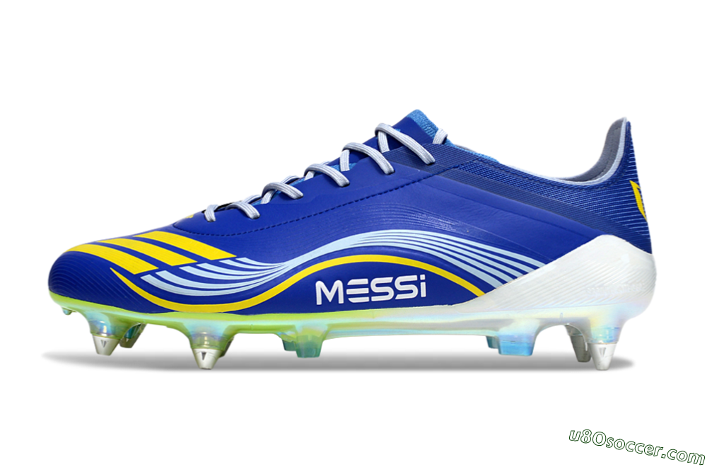 Messi x Adidas F50 Elite SG Soft Ground Soccer Cleats - Blue/Yellow/White 2